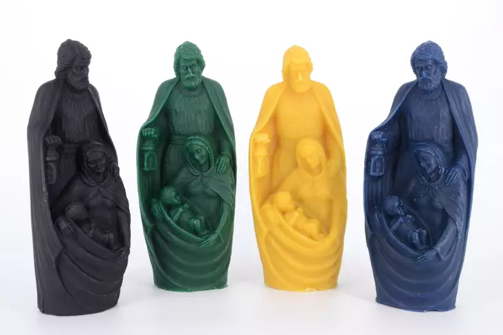 Pyhä perhe sininen Mehiläisvaha patsas - Koriste-esineet - 81220231160 - 1