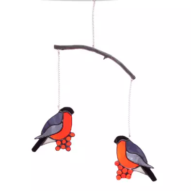 Punatulkkupari kelo-oksassa - Koriste-esineet - 21112025930 - 1