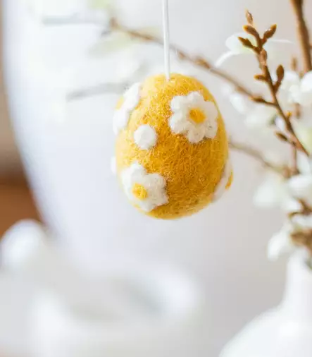 Pääsiäismuna keltainen huovutettu - Pääsiäismunat - 6420254338881 - 1