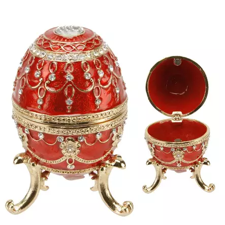 Emali/kultarasia Fabergé punainen - Emalimunat - 5017224431812 - 3