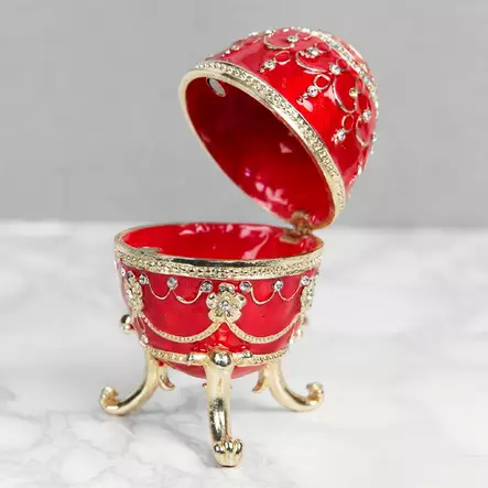 Emali/kultarasia Fabergé punainen - Emalimunat - 5017224431812 - 2