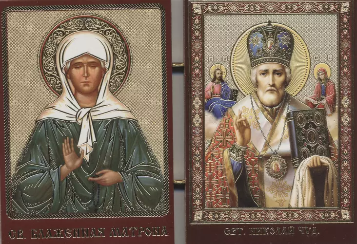 Matroona Moskovalainen ja Nikolaos - Kaksiosaiset matkaikonit - 26620241102 - 2