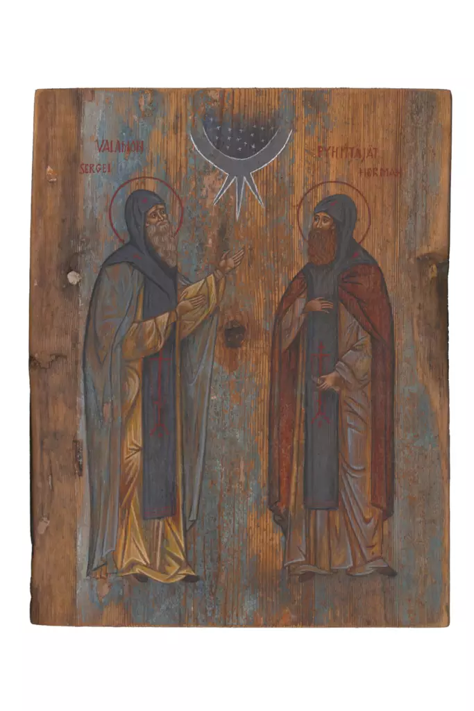 Pyhittäjät Sergei ja Herman Valamolaiset - Käsinmaalatut Pyhien ikonit - 111120221632 - 1
