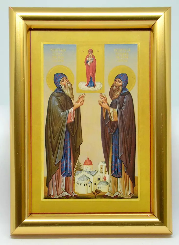 Pyhittäjät Sergei ja Herman Valamolaiset - Valamossa valmistetut Pyhien ikonit - 2707172024 - 1