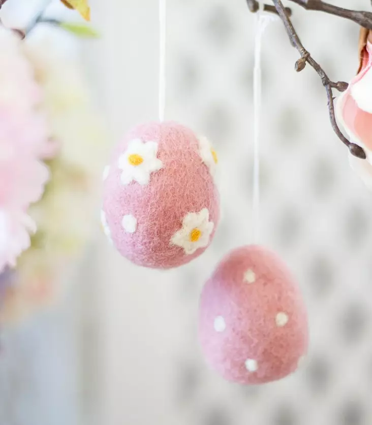 Pääsiäismuna roosa huovutettu - Pääsiäismunat - 6420254338904 - 1