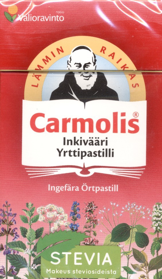 Carmolispastilli, inkivääri, Valioravinto - Carmolis -tuotteet - 9021600160575 - 1