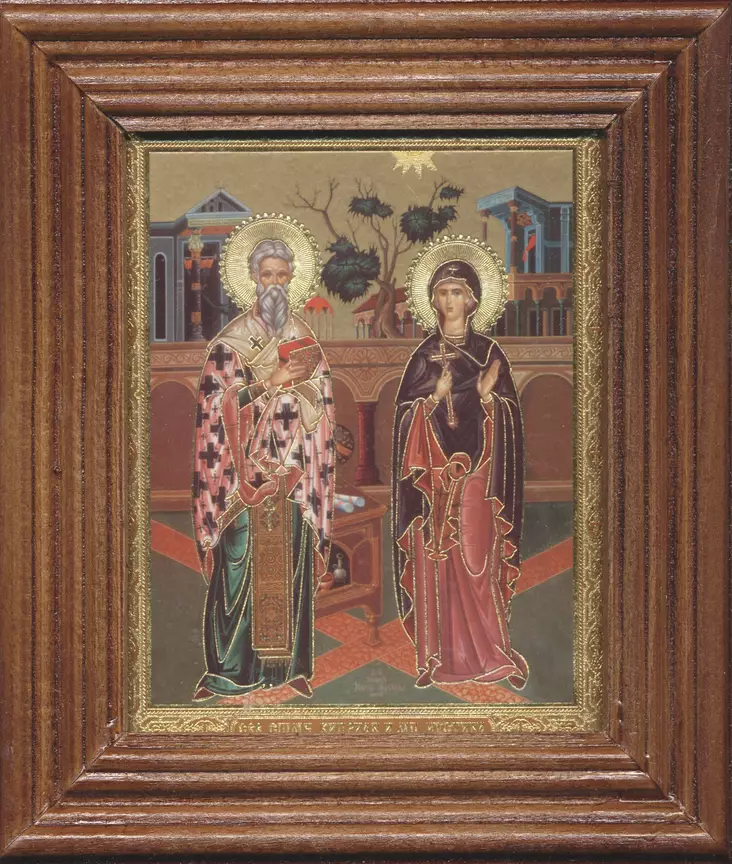 Pyhät Kiprian ja Justiina - Painetut Kristus ja Jumalanäiti-ikonit - 15720241555 - 1